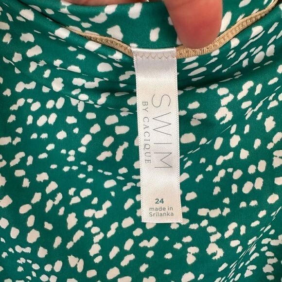 Lane Bryant Cacique Women’s Plus Size Two Piece Tankini Brief Teal with White Do - Picture 14 of 14